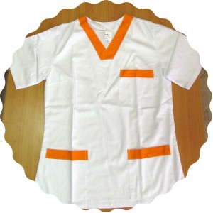 košeľa lekárska bielo oranžová